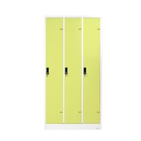 KOL 3-Door Locker Cabinet with 1 Clothes Hanging Rod, 2 Shelves, and Individual Door Locks-5